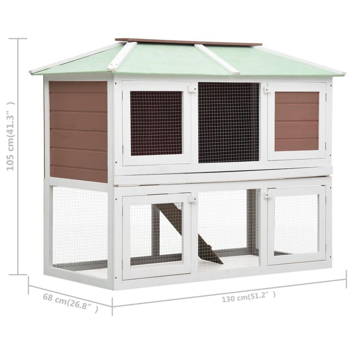 VIDAXL Cage double pour animaux Marron Bois