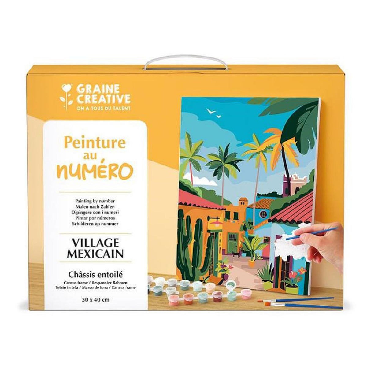 Graine créative peinture au numero 30x40 cm - village mexicain