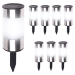 ID MARKET Lot de 8 bornes solaires design inox 2 en 1