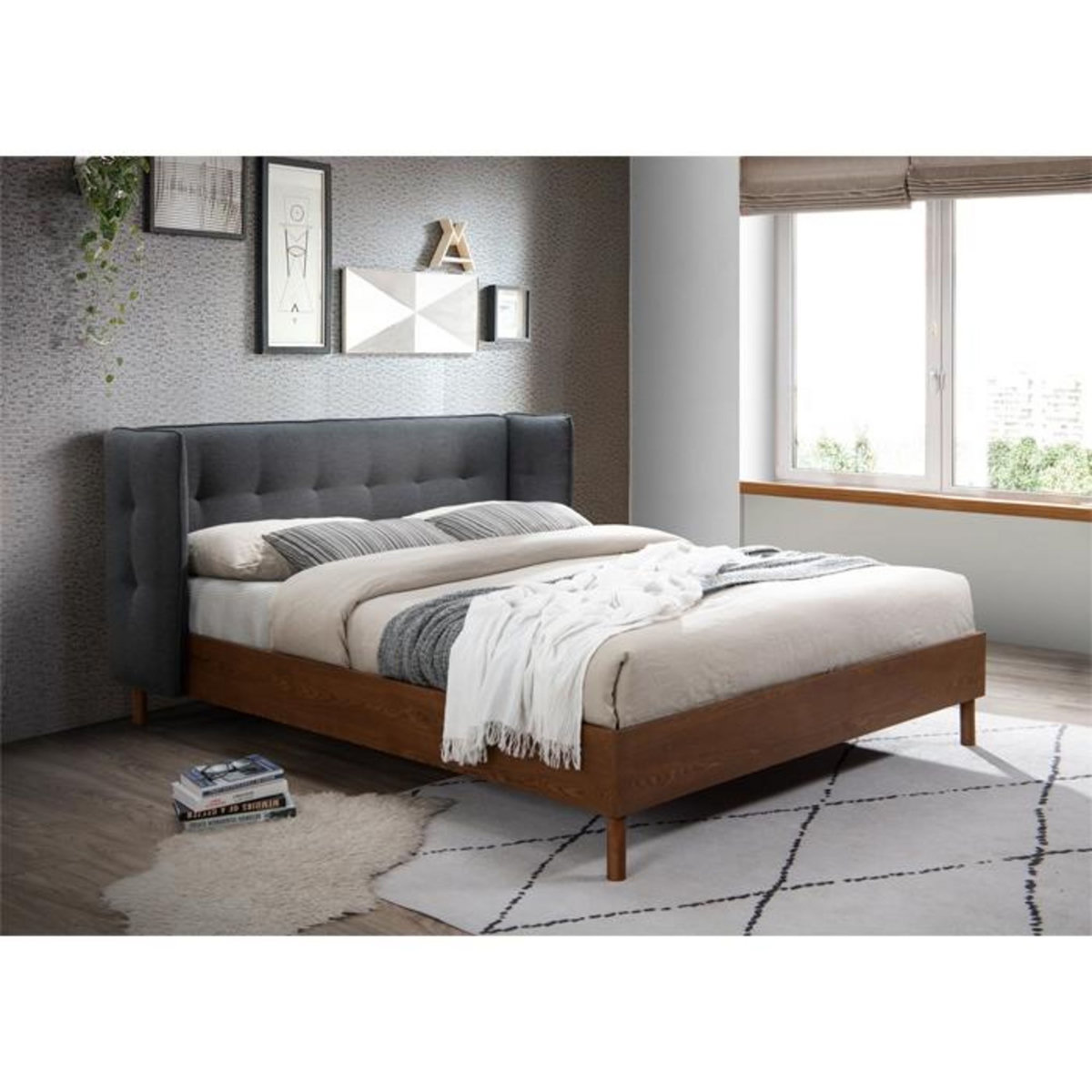 Rendez vous déco Lit double Loco en tissu