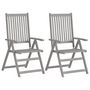 Voir la diapositive 2 : VIDAXL Chaises inclinables de jardin lot de 4 et coussins Bois acacia