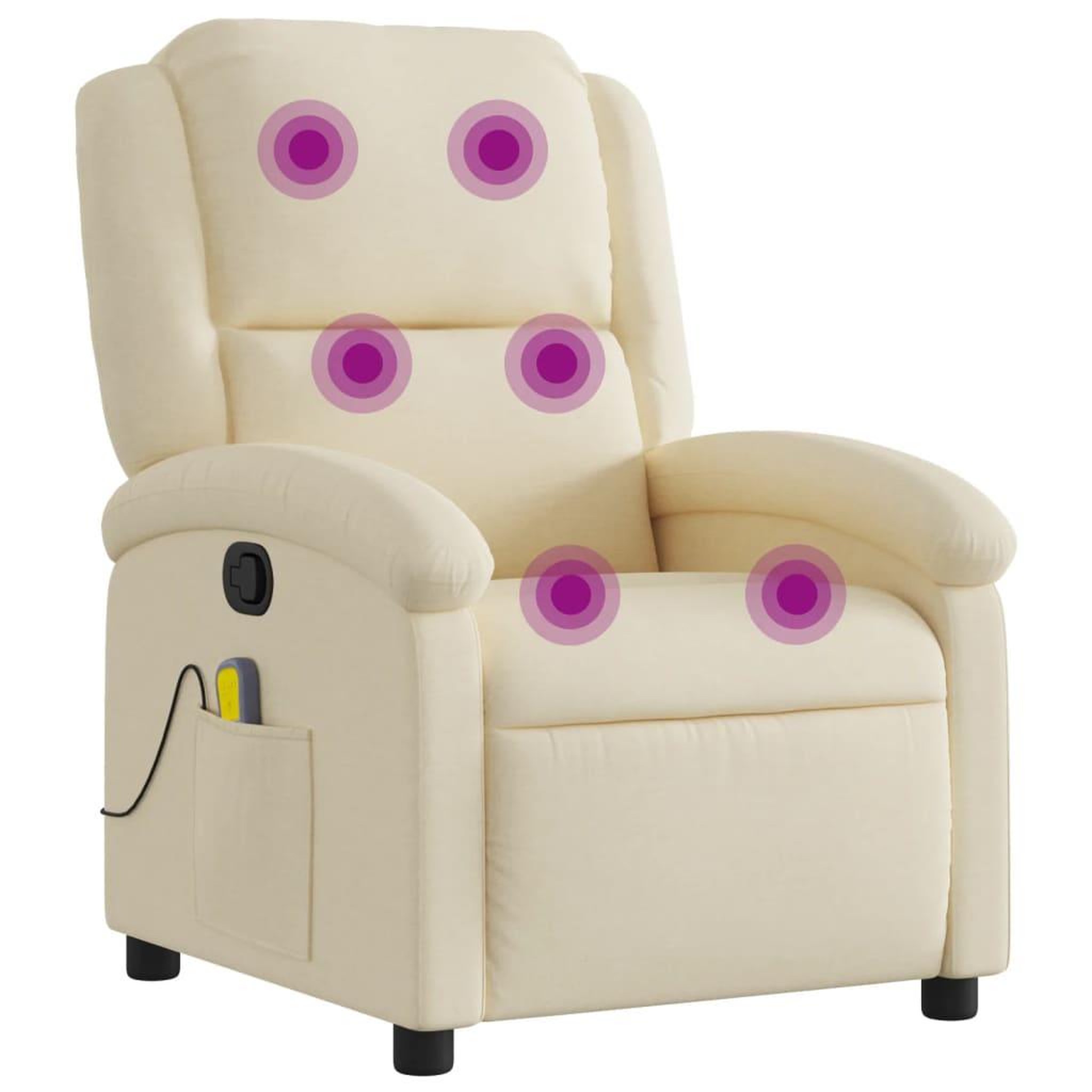 Voir la diapositive 2 : VIDAXL Fauteuil de massage inclinable Creme Tissu