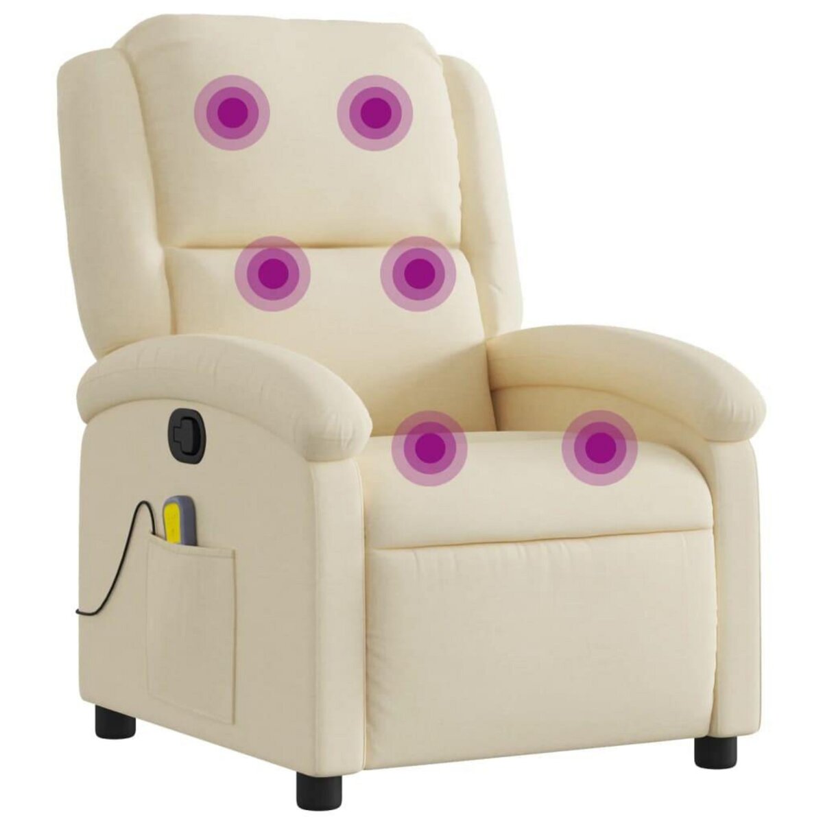 VIDAXL Fauteuil de massage inclinable Creme Tissu