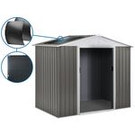 Habitat et Jardin Abri jardin métal  Dallas  - 5,29 m² avec panneaux solaires - Taupe