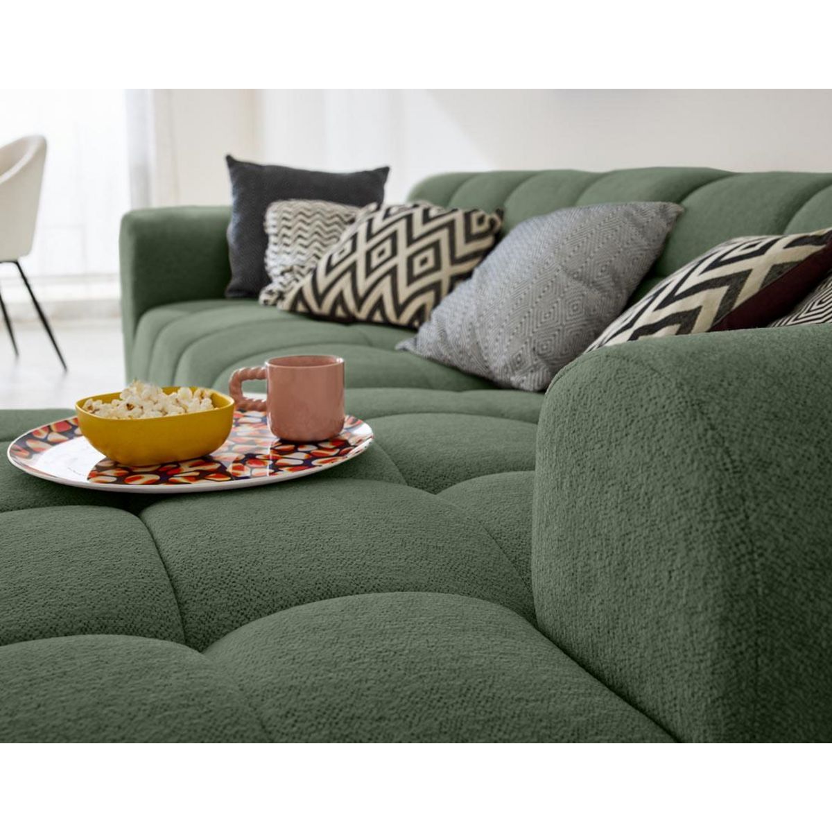 LISA DESIGN Ray - canapé d'angle droit - 4 places - en tissu texturé