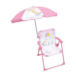 Fun House FUN HOUSE Licorne Chaise pliante camping avec parasol - H.38.5 xl.38.5 x P.37.5 cm + parasol ø 65 cm - Pour enfant