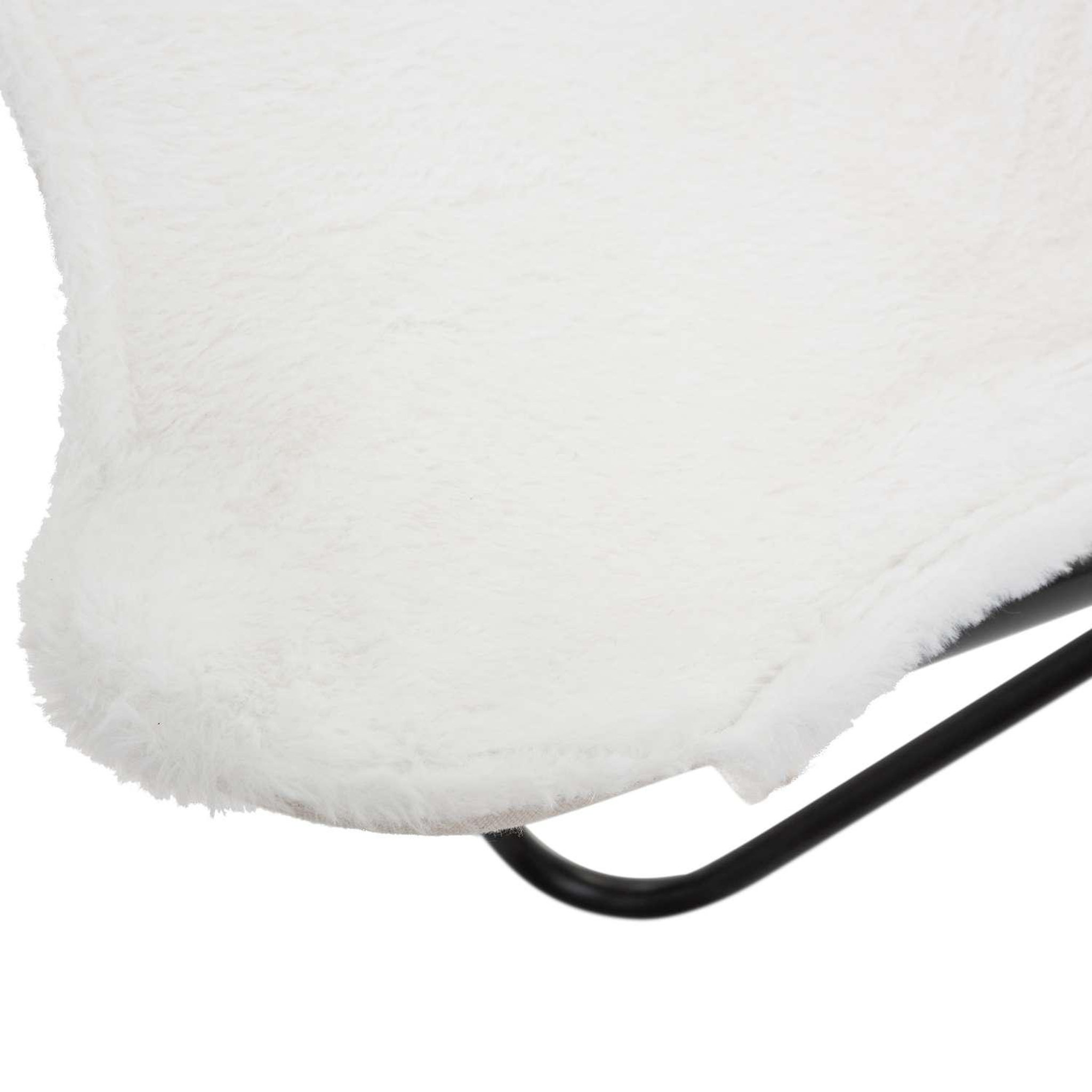 Voir la diapositive 3 : ATMOSPHERA Fauteuil papillon imitation fourrure OSLO - Blanc