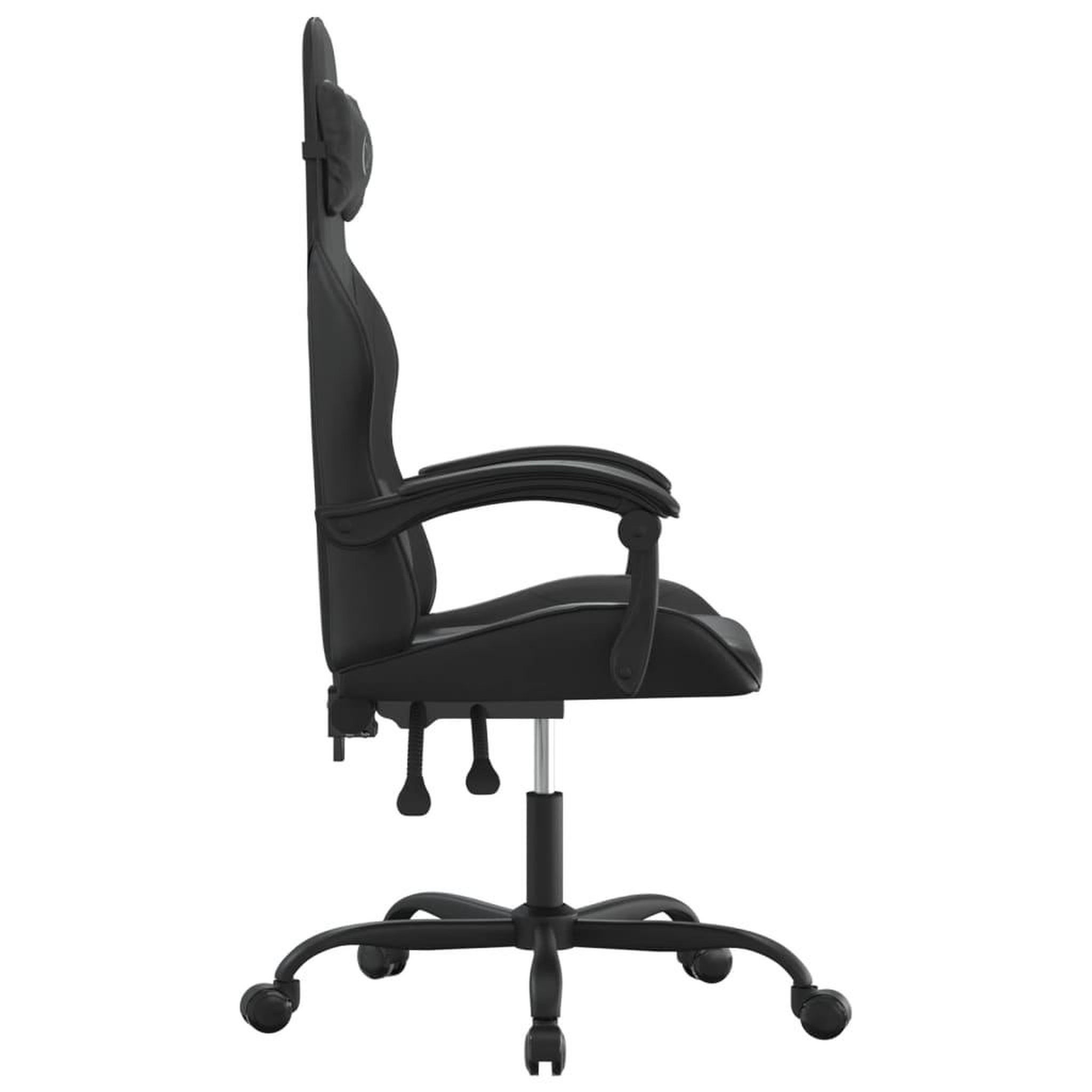 Voir la diapositive 4 : VIDAXL Chaise de jeu pivotante Noir Similicuir