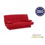 Voir la diapositive 3 : MARKET24 Banquette clic clac 3 places - Tissu rouge - Style Contemporain - L 190 x P 92 cm - DREAM