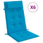 Voir la diapositive 2 : VIDAXL Coussins de chaise a dossier haut lot de 6 bleu clair