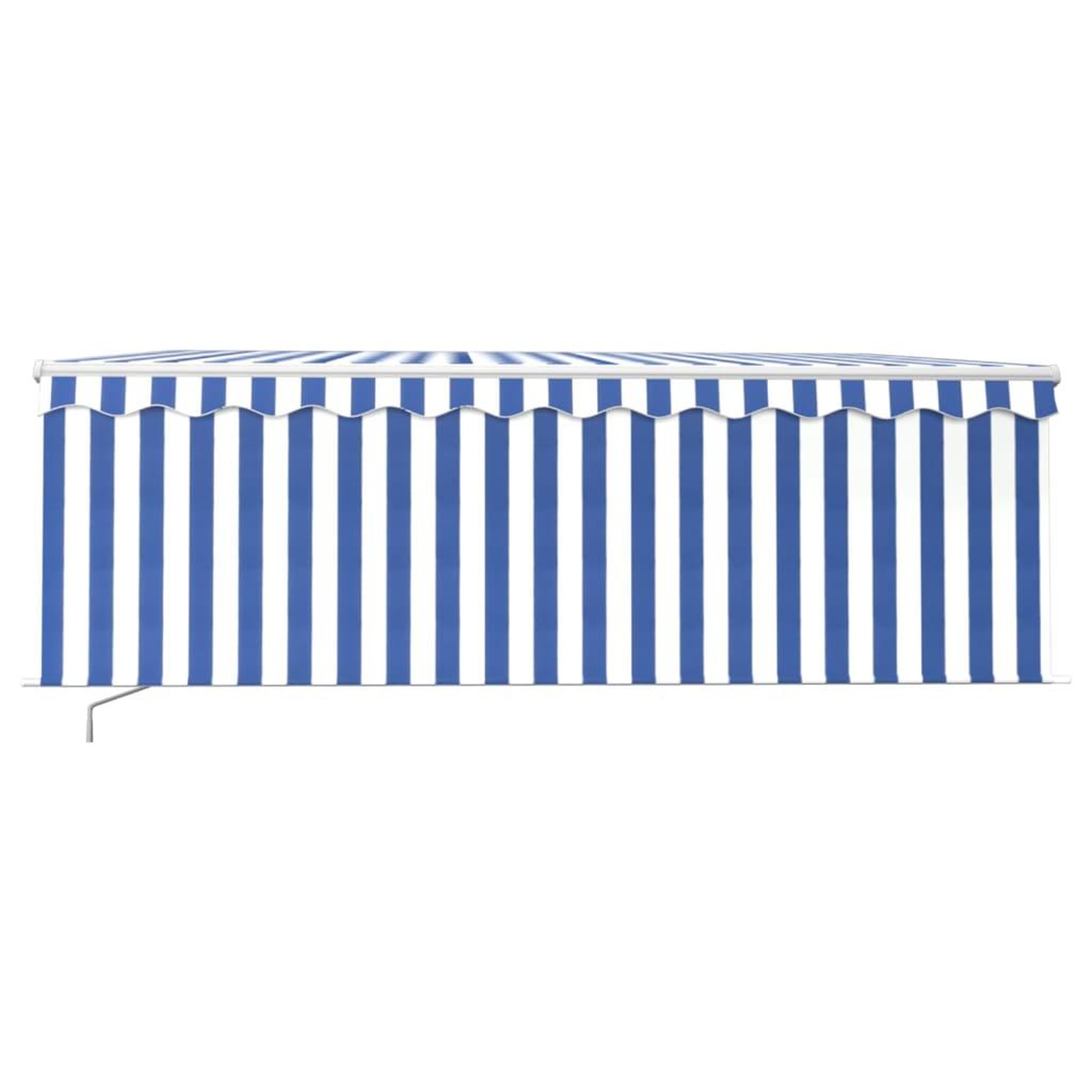 Voir la diapositive 3 : VIDAXL Auvent manuel retractable avec store et LED 4x3 m Bleu et blanc