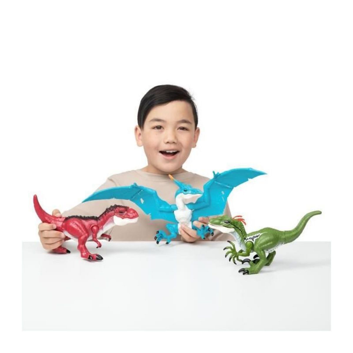 ZURU Pack de Dinos - ZURU - Dino Action Mega Dinos 3 Pack - T-Rex, Vélociraptor et Ptérodactyle interactifs et rugissants