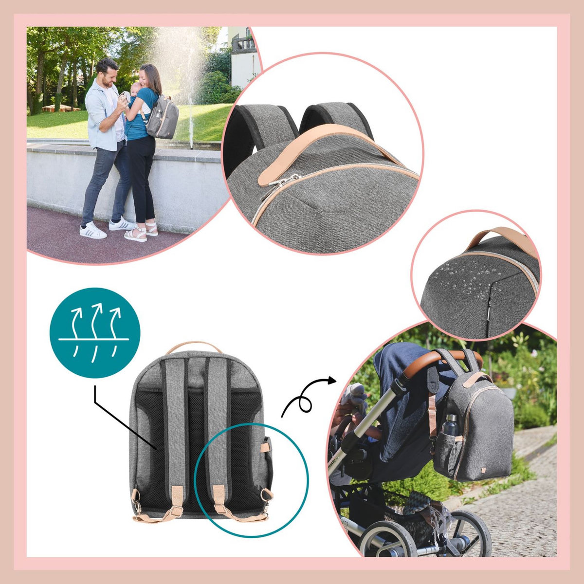 BABYMOOV Sac à dos à langer multi-poches Le Pyla