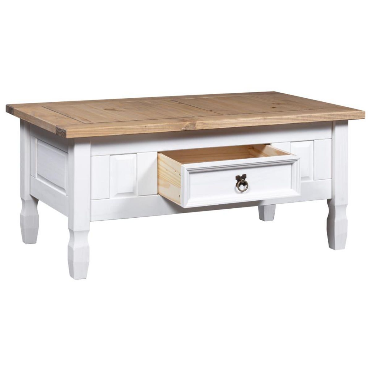VIDAXL Table basse Pin mexicain Gamme  Blanc 100x55x44 cm