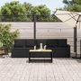 Voir la diapositive 3 : VIDAXL Canape de jardin avec coussins 5 places noir resine tressee