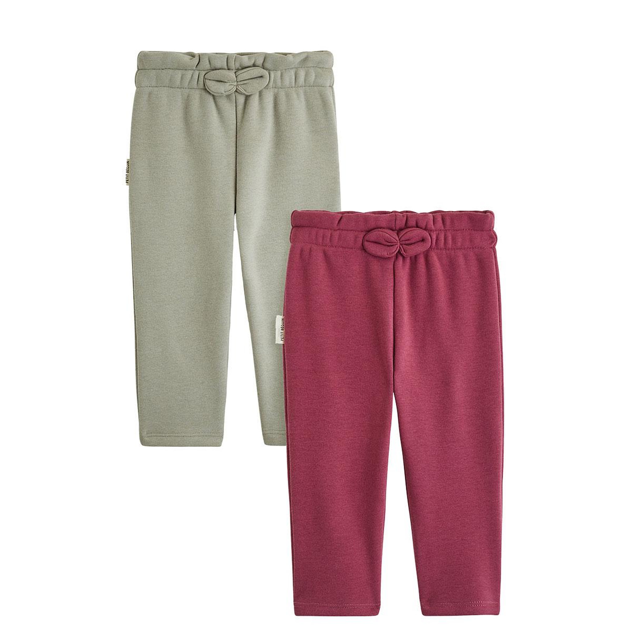 PETIT BEGUIN Lot de 2 leggings enfant en molleton ultra chaud Misti. Coloris disponibles : Violet