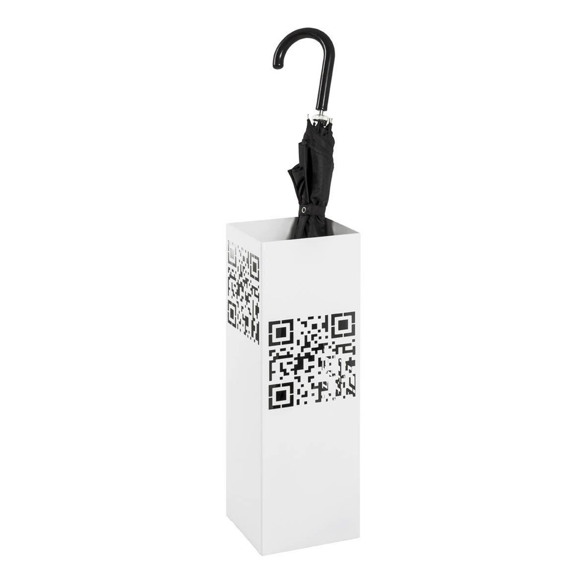 Paris Prix Porte-parapluie design  qr code  48cm blanc