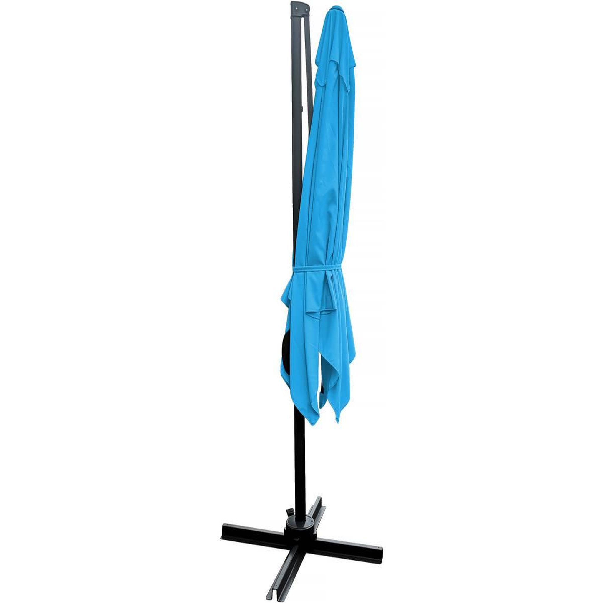 Voir la diapositive 4 : Habitat et Jardin Parasol jardin déporté  Soleil  - Carré - 2.5 x 2.5 m - Bleu + Dalles à lester incluses