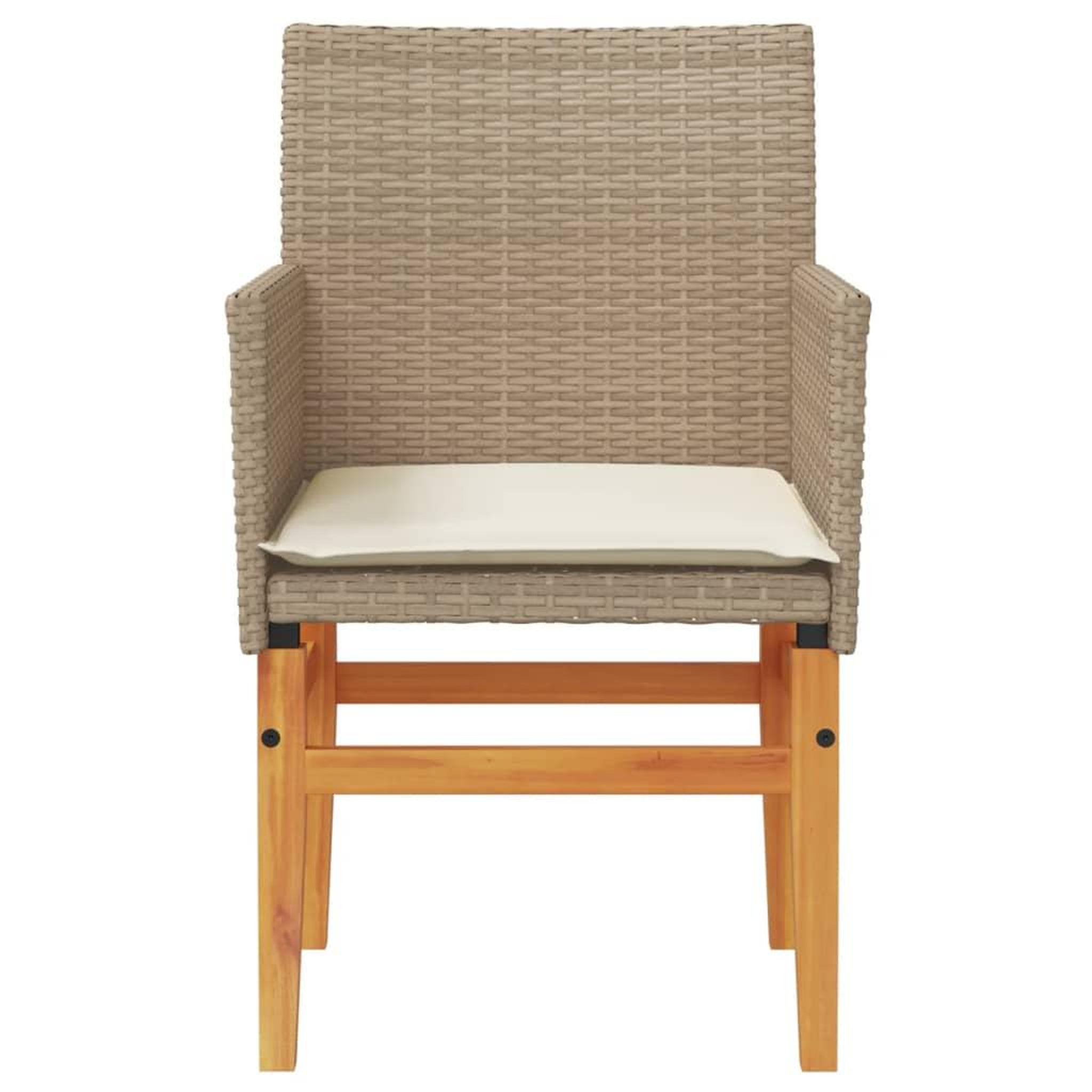 Voir la diapositive 5 : VIDAXL Chaises de jardin coussins lot de 2 beige resine tressee bois