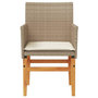 Voir la diapositive 5 : VIDAXL Chaises de jardin coussins lot de 2 beige resine tressee bois