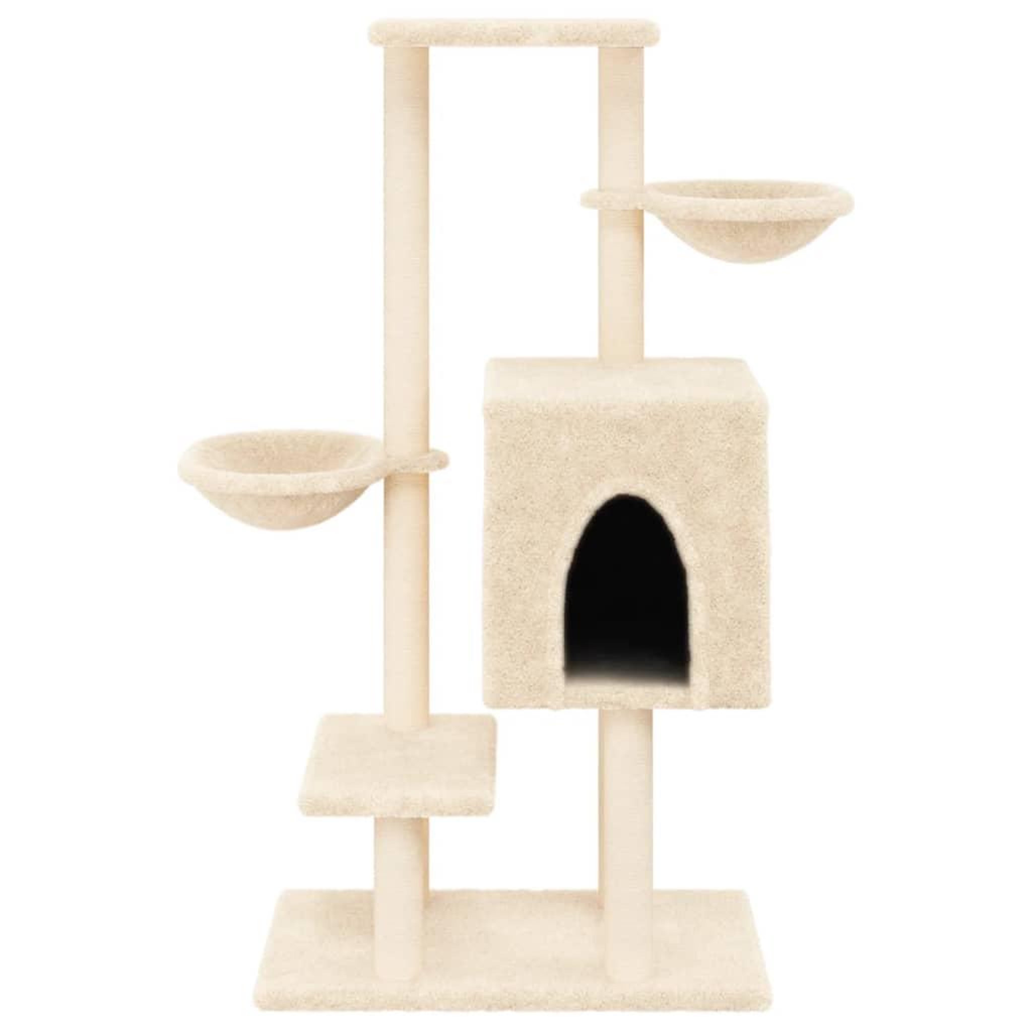 Voir la diapositive 4 : VIDAXL Arbre a chat avec griffoirs en sisal creme 117 cm