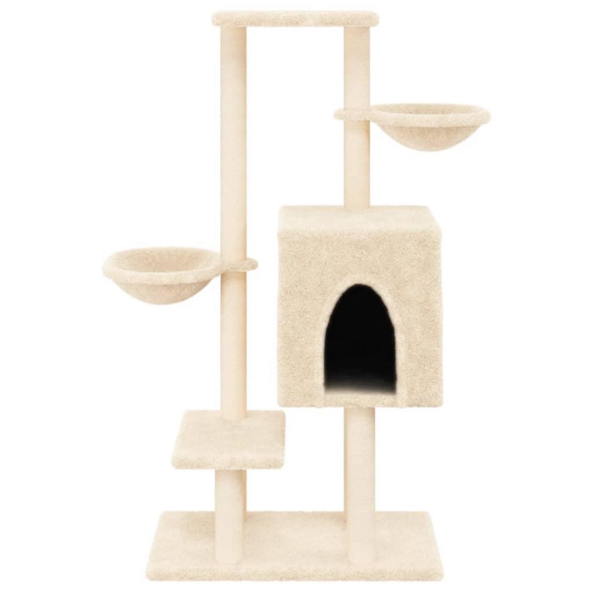 VIDAXL Arbre a chat avec griffoirs en sisal creme 117 cm