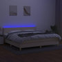 Voir la diapositive 3 : VIDAXL Sommier a lattes de lit et matelas et LED Creme 200x200cm Tissu