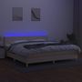 Voir la diapositive 3 : VIDAXL Sommier a lattes de lit et matelas et LED Creme 200x200cm Tissu