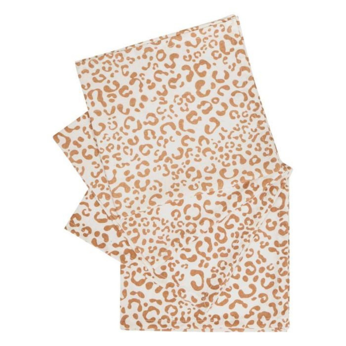 ATMOSPHERA Lot de 4 Serviettes de Table  Leopardi  40x40cm Beige