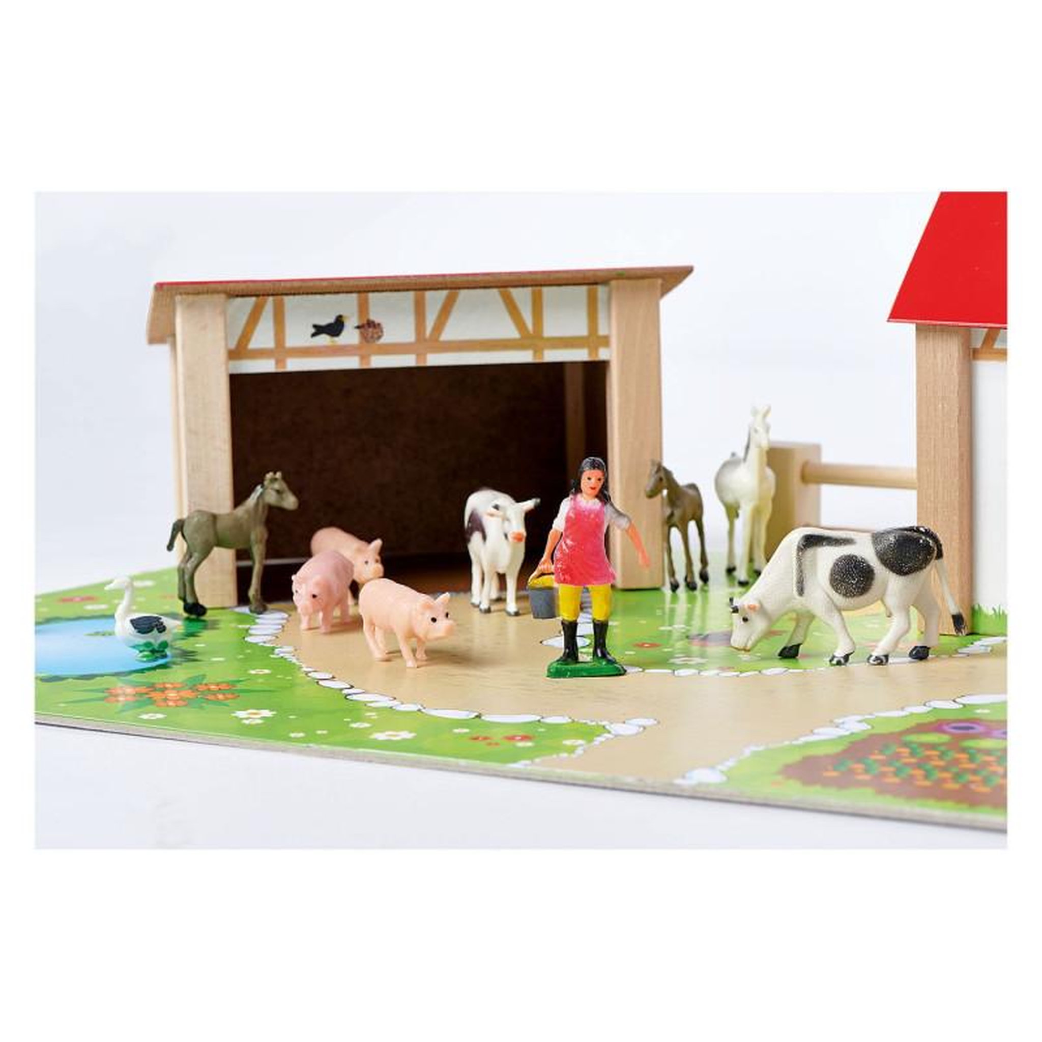 Voir la diapositive 4 : Eichhorn Eichhorn Wooden Farmhouse with Accessories, 20 pcs. 100004309