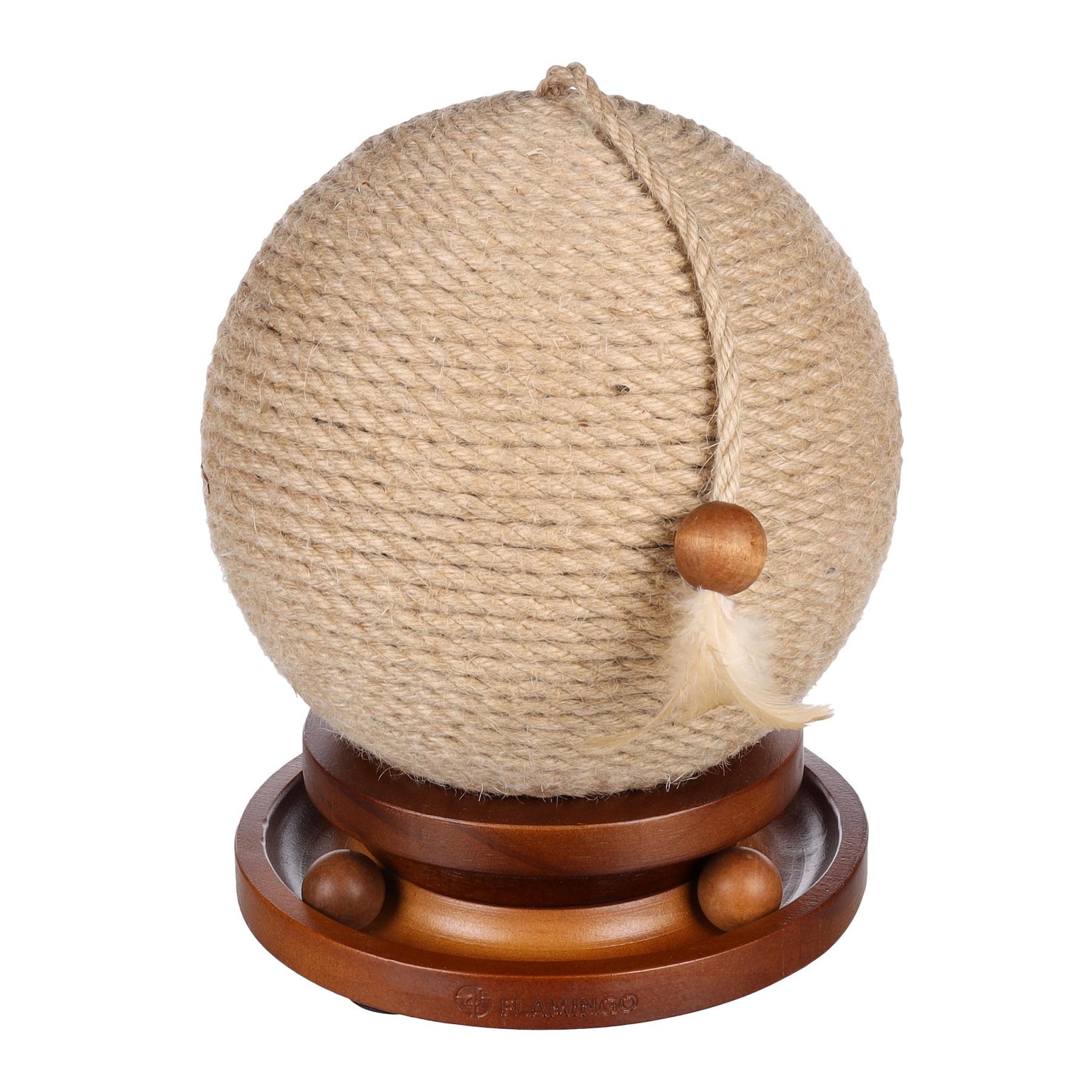 Eden Balle a griffer pour chat isabella jute, circuit a balles et plume