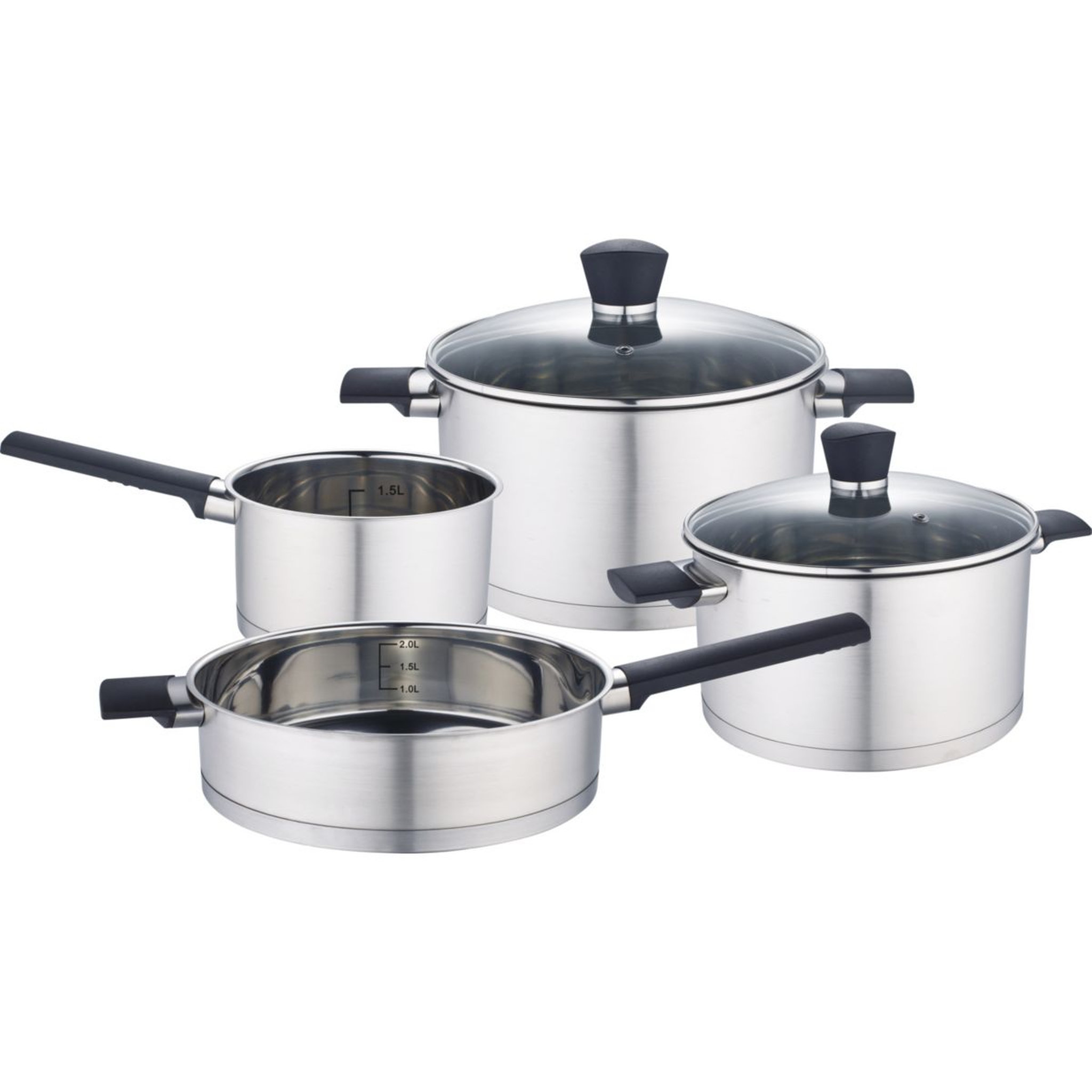 BAUMALU Batterie de cuisine Batterie Inox 6 pcs Onyx