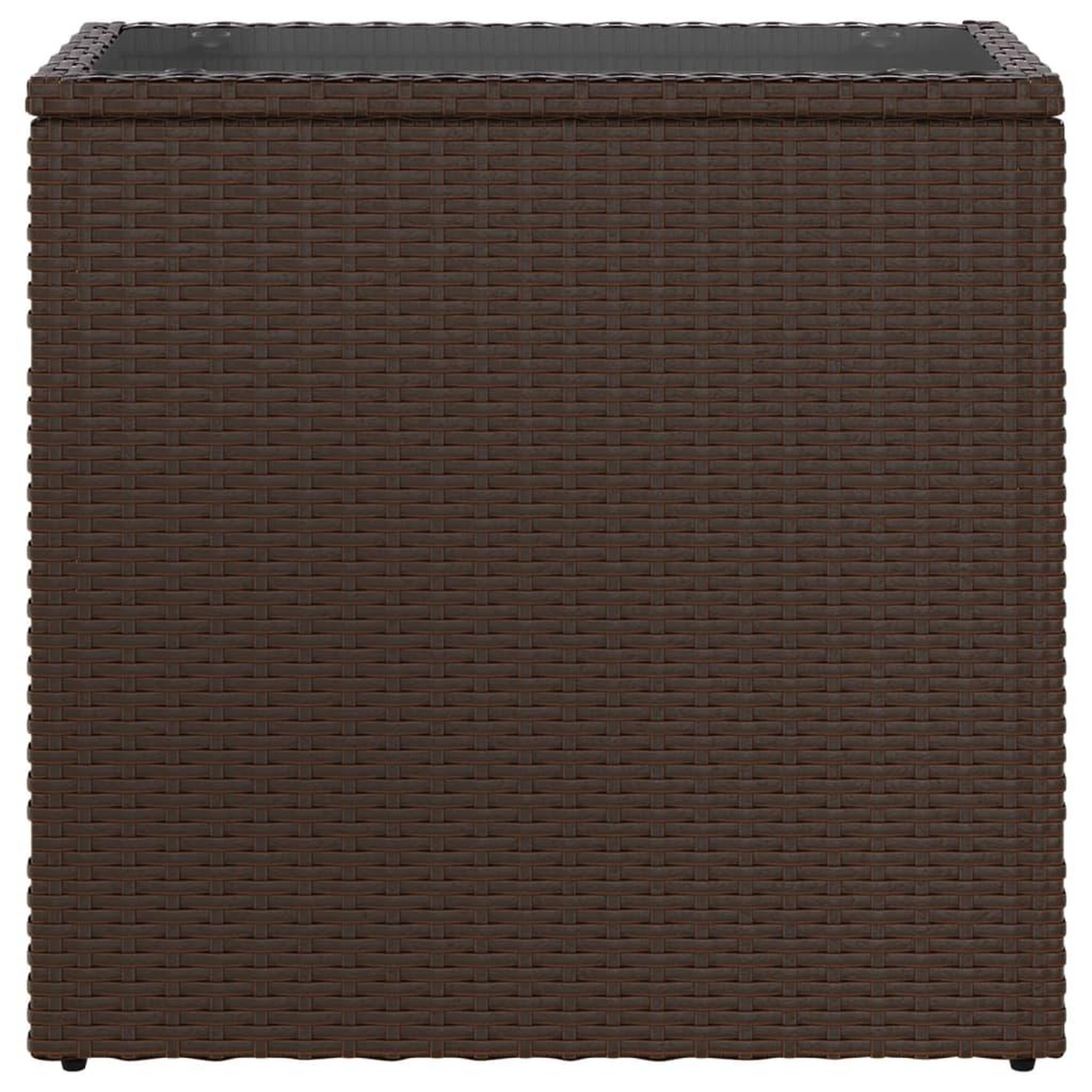 Voir la diapositive 5 : VIDAXL Table d'appoint de jardin avec dessus en verre marron rotin
