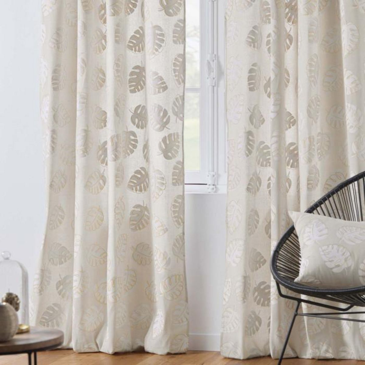 Paris Prix Rideau à Œillets Imprimé  Evasion  140x240cm Beige