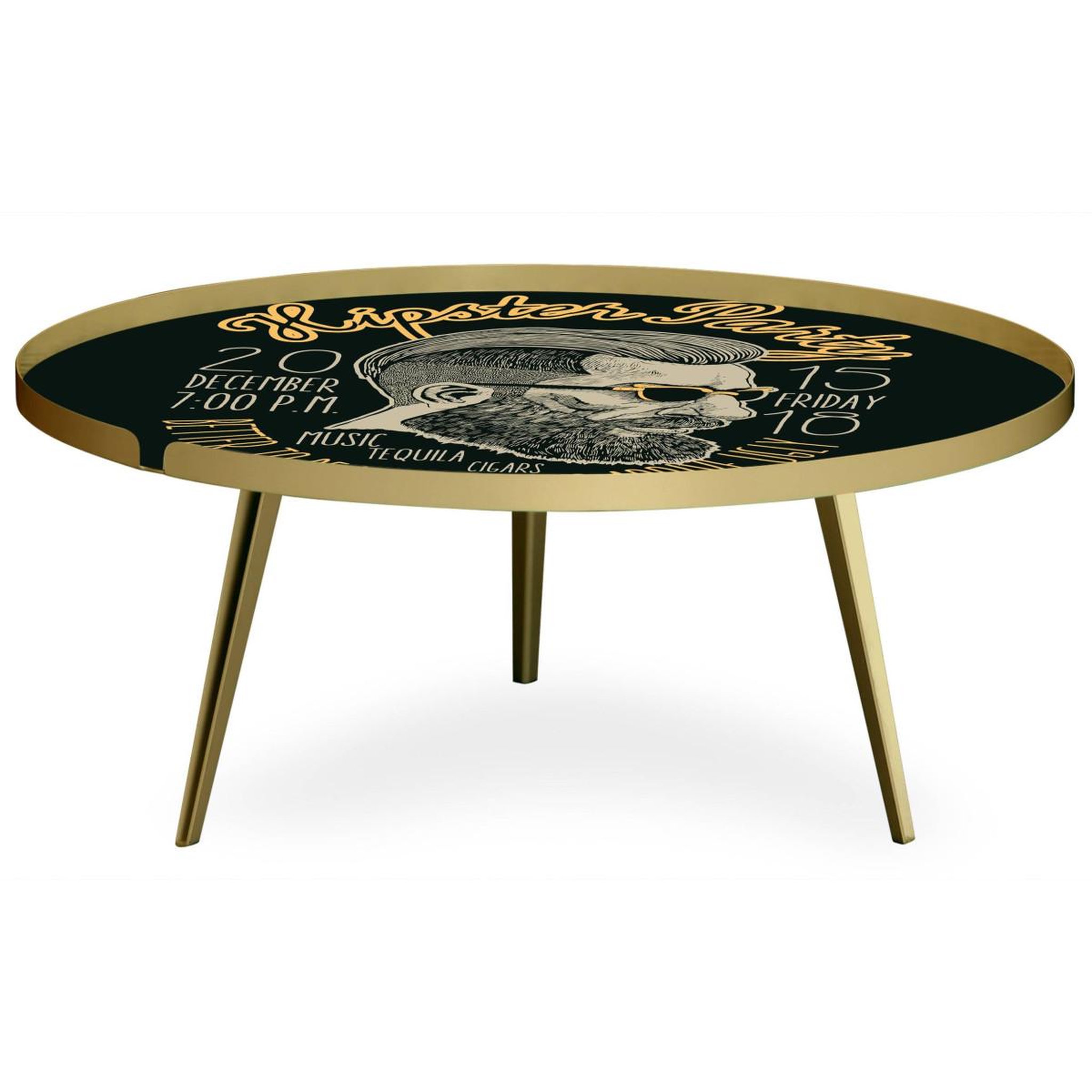 Voir la diapositive 2 : Paris Prix Table Basse à Rebord 2 Covers  Fun  90cm Or