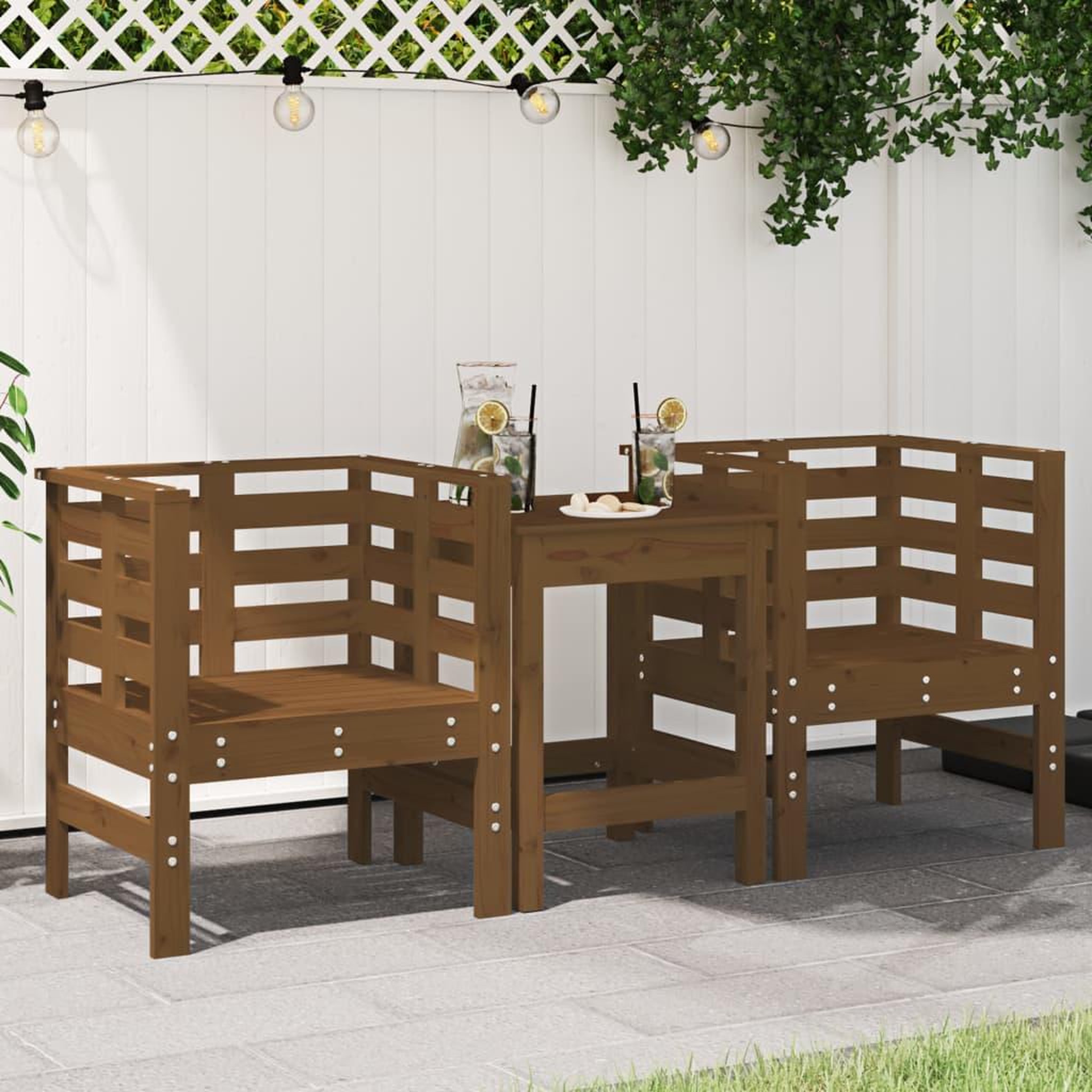 VIDAXL Chaises de jardin lot de 2 marron miel 61,5x53x71 cm pin massif