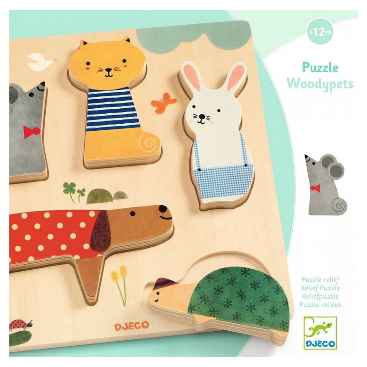 Djeco Puzzle a formes Woodypets