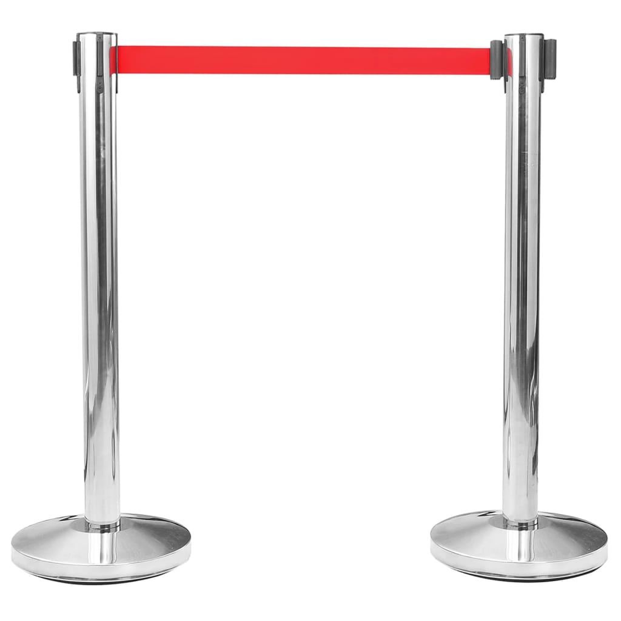 Voir la diapositive 3 : VIDAXL Colonnes avec bandes 4 pcs barriere d'aeroport inox argente