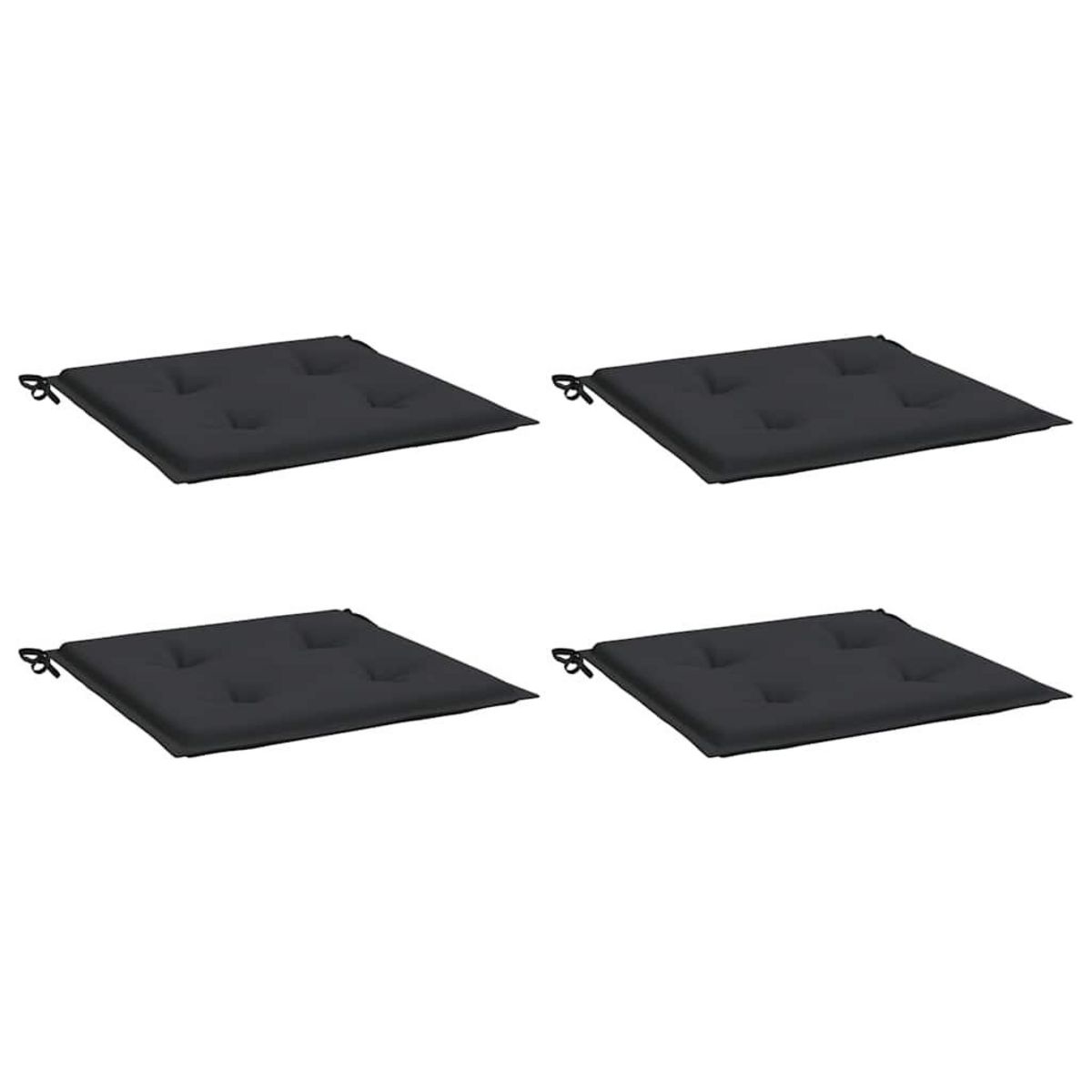 VIDAXL Coussins de chaise jardin lot de 4 noir 50x50x4 cm tissu oxford