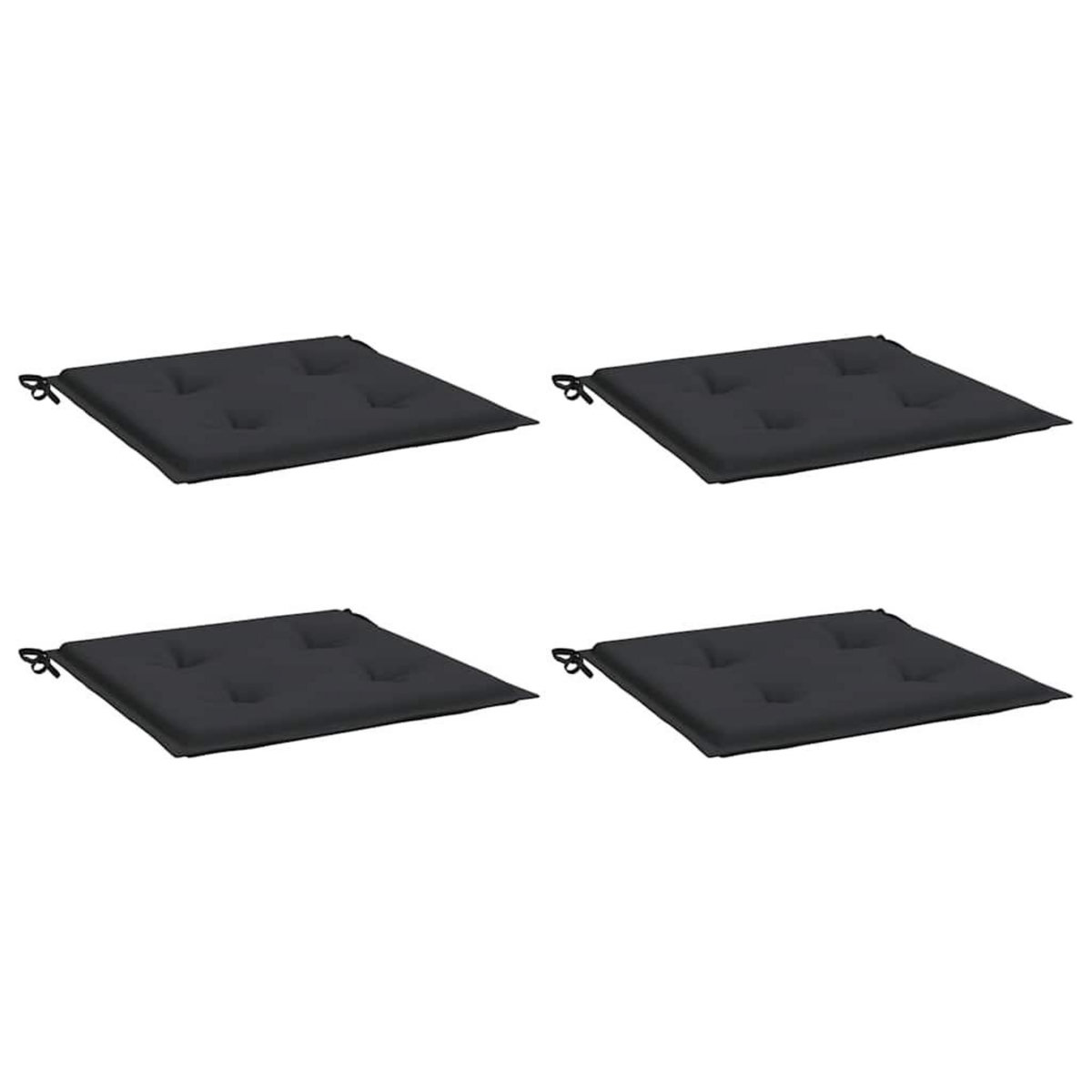 VIDAXL Coussins de chaise jardin lot de 4 noir 50x50x4 cm tissu oxford