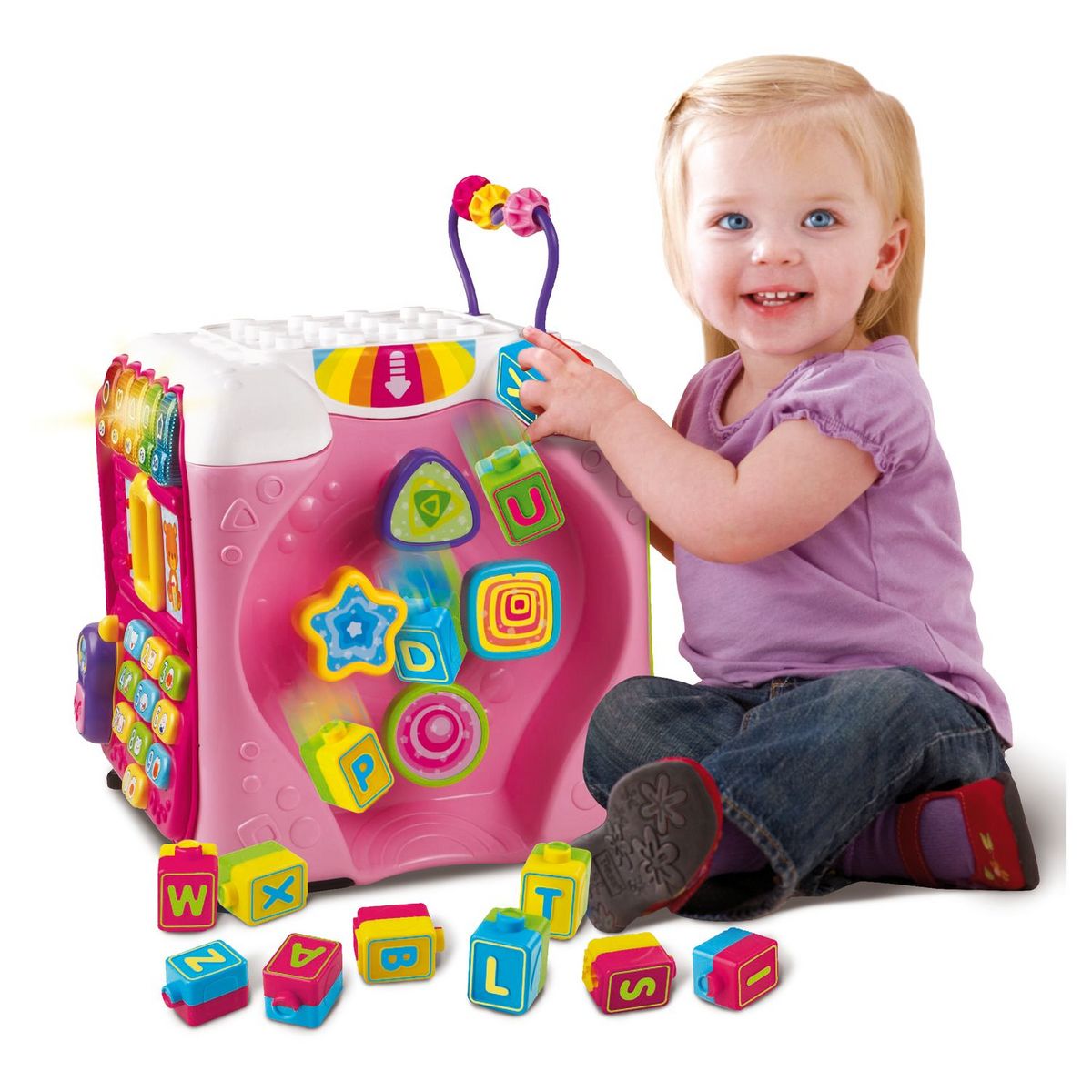 VTECH Maxi cube multi-activités rose 