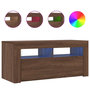 Voir la diapositive 5 : VIDAXL Meuble TV avec lumieres LED Chene marron 90x35x40 cm