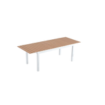 CONCEPT USINE Table extensible de jardin 8 places en aluminium et bois MADEIRA