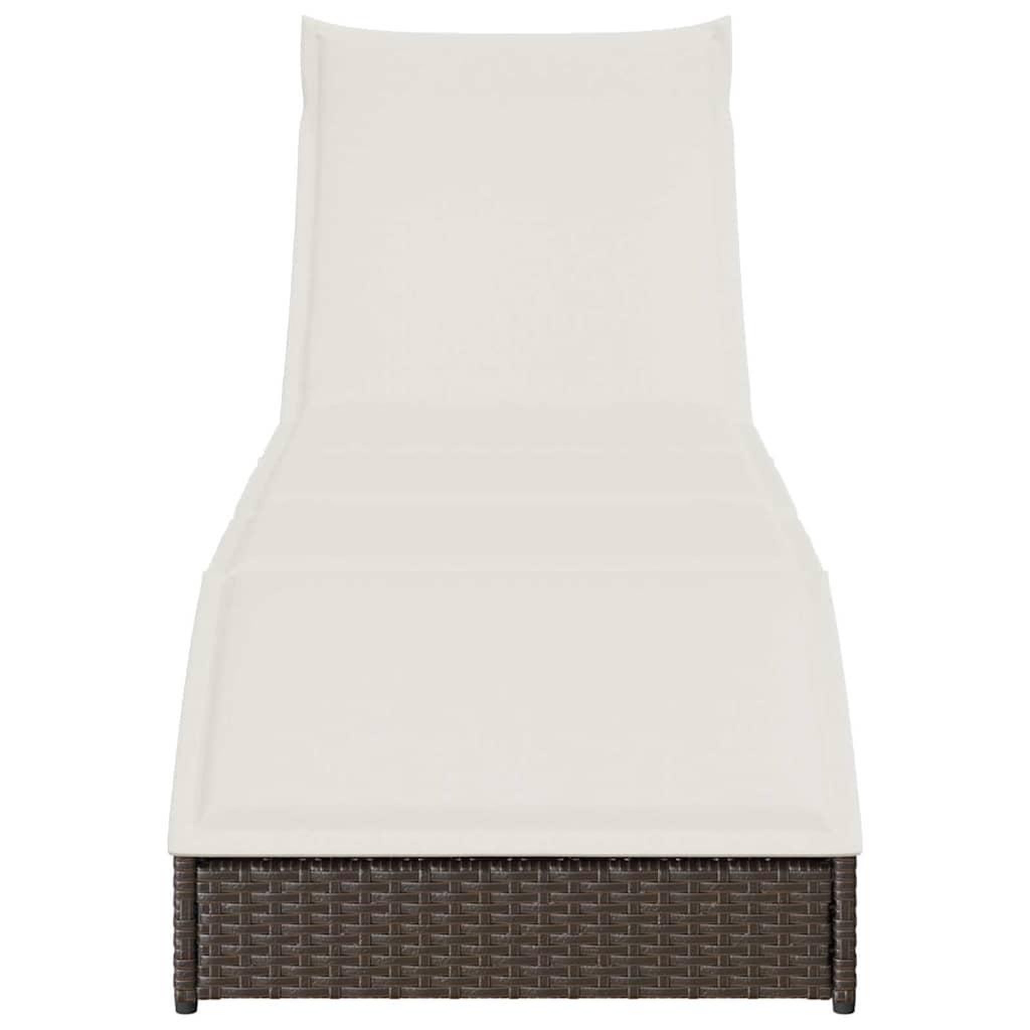 Voir la diapositive 5 : VIDAXL Chaise longue pliante coussin rangement marron resine tressee