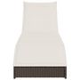 Voir la diapositive 5 : VIDAXL Chaise longue pliante coussin rangement marron resine tressee
