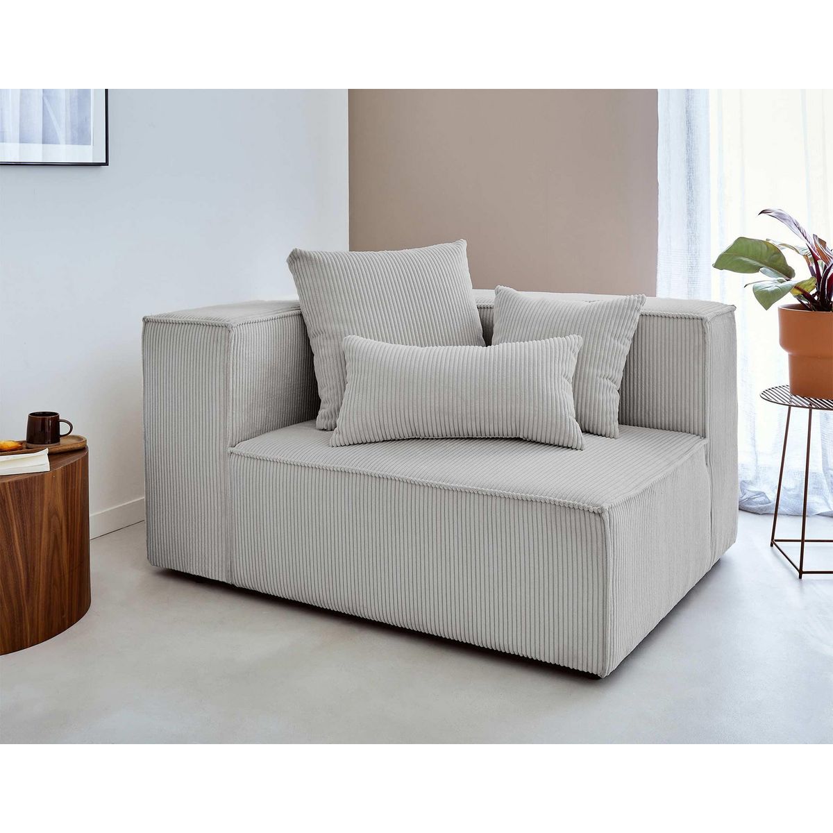 LISA DESIGN Colombine - canapé modulable d'angle droit - 6 places - en velours côtelé