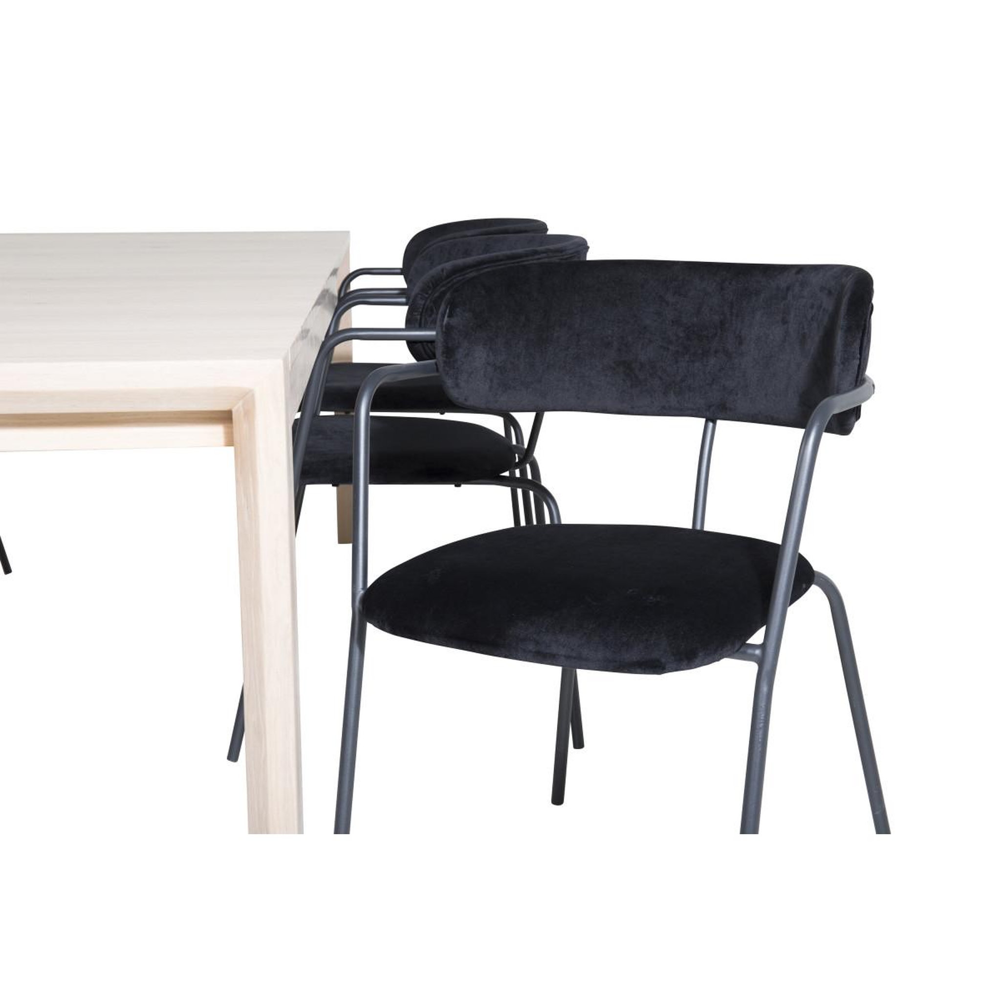 Voir la diapositive 3 : Paris Prix Ensemble table à manger extensible & 6 chaises  slider & arrow  170-250cm noir & beige