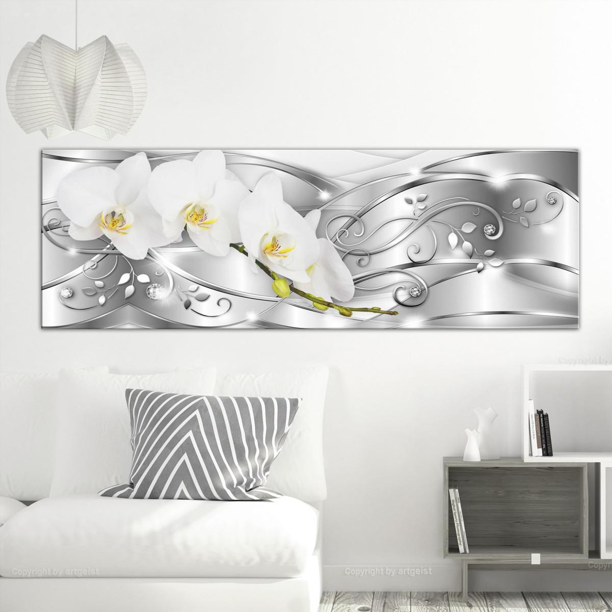 Voir la diapositive 2 : Paris Prix Tableau imprimé  flowering narrow silver