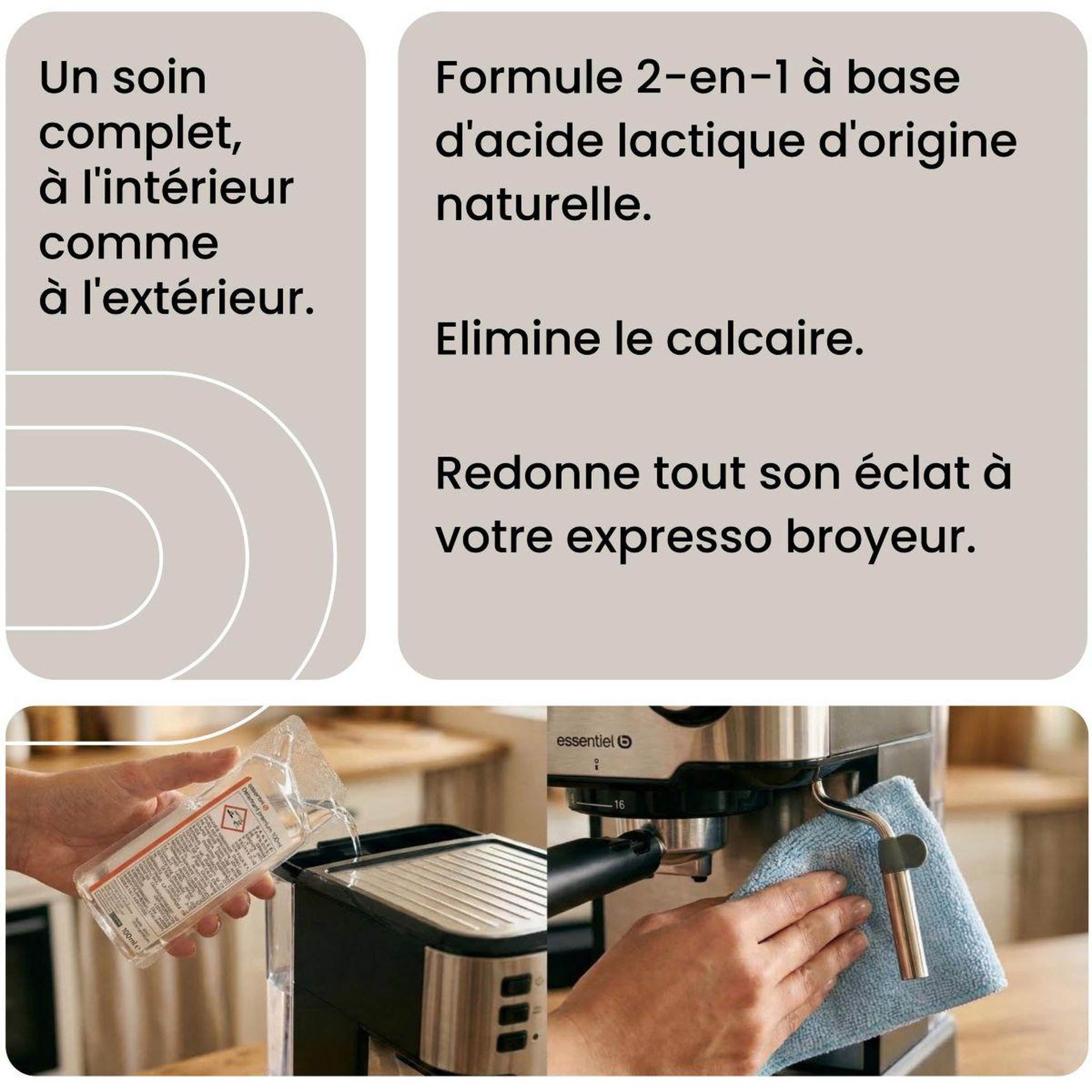 Voir la diapositive 3 : ESSENTIEL B Détartrant premium 6x100ml - idéal expresso broyeur - efficace contre le calcaire