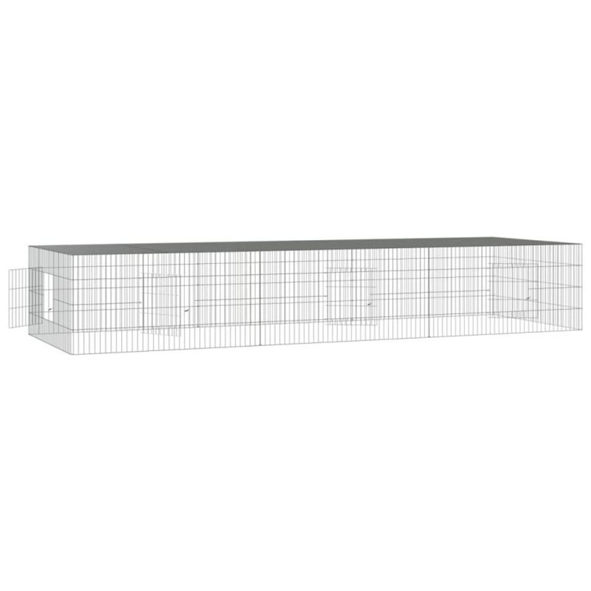 VIDAXL Cage à lapin 3 panneaux 325x109x54 cm Fer galvanisé